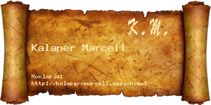 Kalaper Marcell névjegykártya